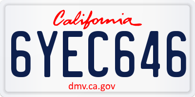 CA license plate 6YEC646