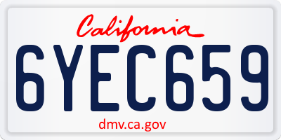 CA license plate 6YEC659