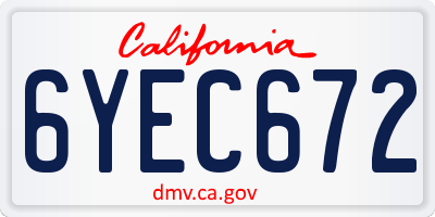 CA license plate 6YEC672