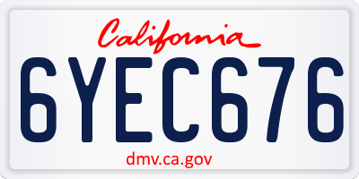 CA license plate 6YEC676