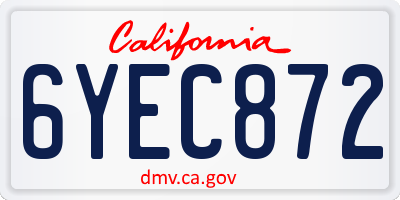 CA license plate 6YEC872