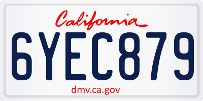 CA license plate 6YEC879