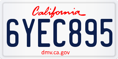 CA license plate 6YEC895