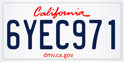 CA license plate 6YEC971