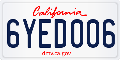 CA license plate 6YED006