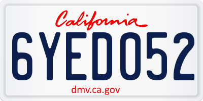 CA license plate 6YED052