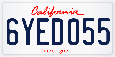 CA license plate 6YED055