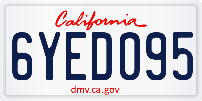 CA license plate 6YED095