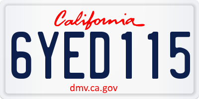 CA license plate 6YED115