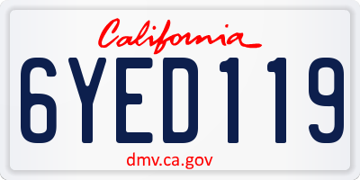 CA license plate 6YED119