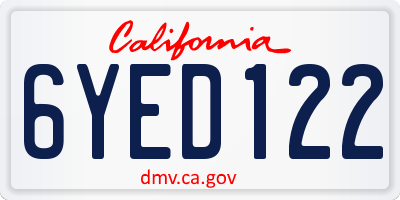 CA license plate 6YED122