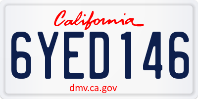 CA license plate 6YED146