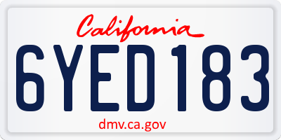 CA license plate 6YED183