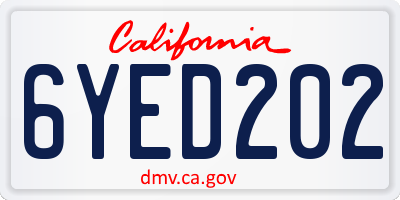 CA license plate 6YED202