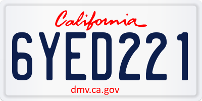 CA license plate 6YED221