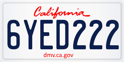 CA license plate 6YED222