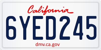CA license plate 6YED245