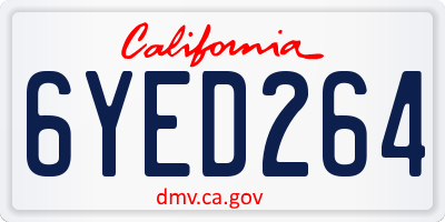 CA license plate 6YED264