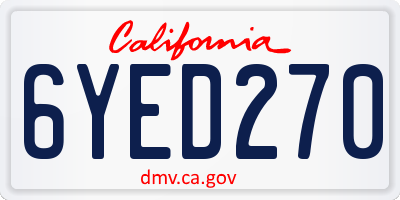 CA license plate 6YED270
