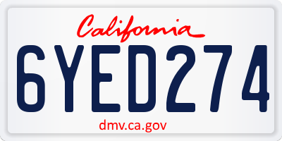 CA license plate 6YED274