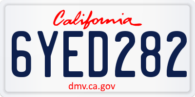 CA license plate 6YED282