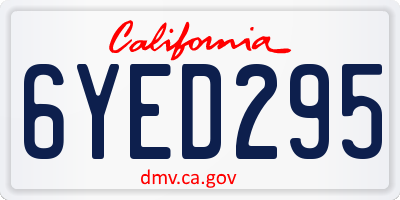 CA license plate 6YED295
