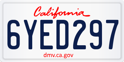 CA license plate 6YED297