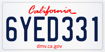 CA license plate 6YED331
