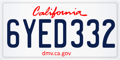 CA license plate 6YED332