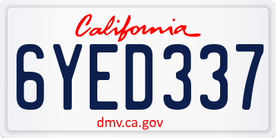 CA license plate 6YED337