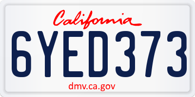 CA license plate 6YED373