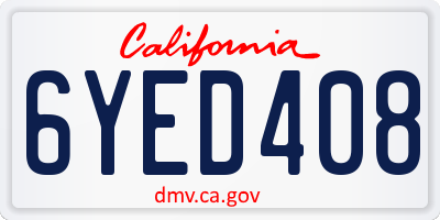 CA license plate 6YED408