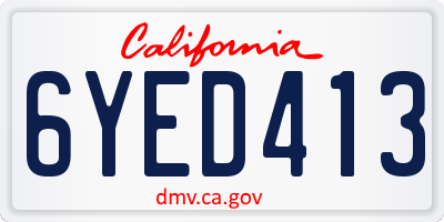 CA license plate 6YED413