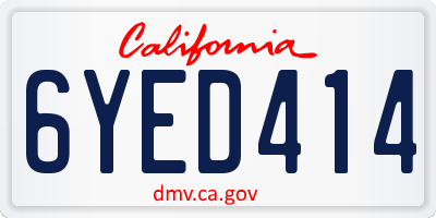 CA license plate 6YED414