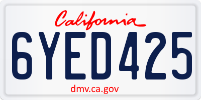 CA license plate 6YED425