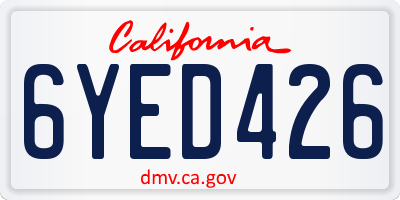 CA license plate 6YED426