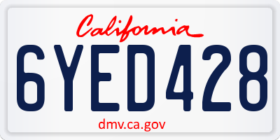 CA license plate 6YED428