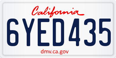 CA license plate 6YED435