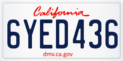 CA license plate 6YED436
