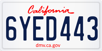 CA license plate 6YED443