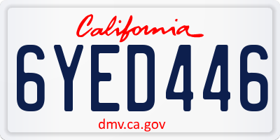 CA license plate 6YED446