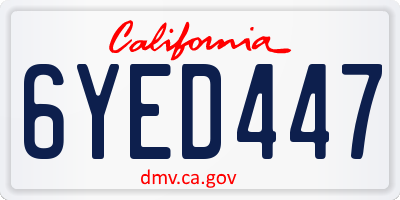 CA license plate 6YED447