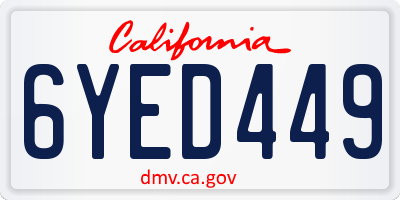 CA license plate 6YED449