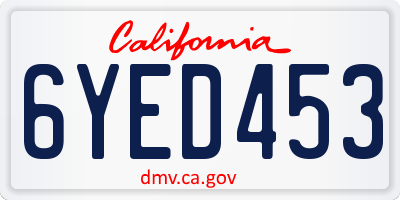 CA license plate 6YED453