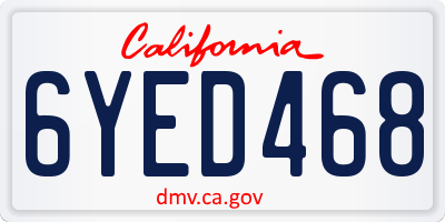 CA license plate 6YED468