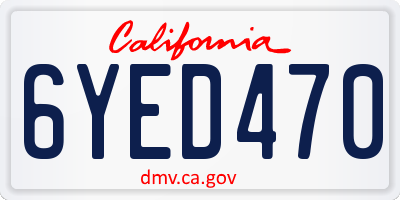 CA license plate 6YED470