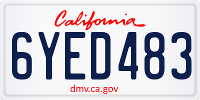 CA license plate 6YED483
