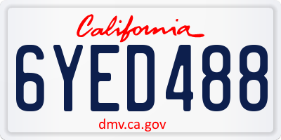 CA license plate 6YED488