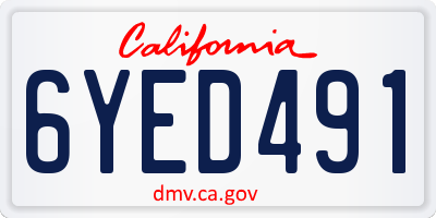 CA license plate 6YED491