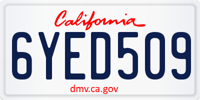 CA license plate 6YED509